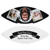 Moderne Schwarz-weiße Beste Vater je 3 FotoCollage Football (Paneele)