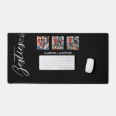 Moderne Schwarz-weiße Bestie 3 FotoCollage Schreibtischunterlage (Tastatur & Maus)