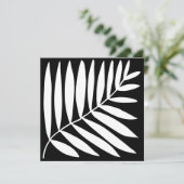 Moderne Schwarz-weiße botanische Pflanze Zeichnend Save The Date (Stehend Vorderseite)