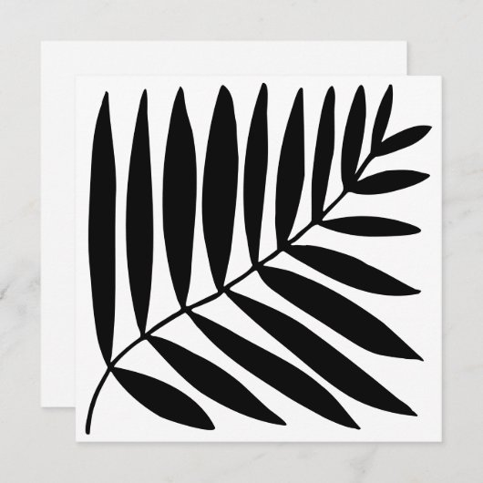 Moderne Schwarz-weiße botanische Pflanze Zeichnend Save The Date (Vorne/Hinten)