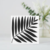 Moderne Schwarz-weiße botanische Pflanze Zeichnend Save The Date (Stehend Vorderseite)