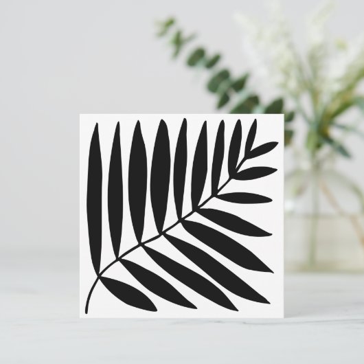 Moderne Schwarz-weiße botanische Pflanze Zeichnend Save The Date (Stehend Vorderseite)