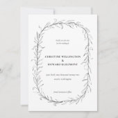 Moderne Schwarz-weiße Botanische Trauung Save The Date (Vorderseite)