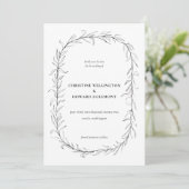 Moderne Schwarz-weiße Botanische Trauung Save The Date (Stehend Vorderseite)