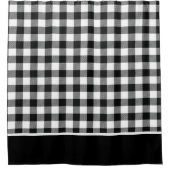 Moderne Schwarz-weiße Buffalo-Karos Duschvorhang (Vorderseite)