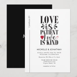 Moderne Schwarz-weiße Christliche Bibelverse Hochz Einladung
