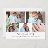 Moderne Schwarz-weiße Collage Multi Foto Hochzeit