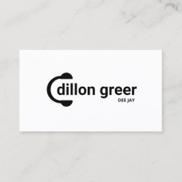 Moderne Schwarz-weiße DJ-Headphones - Musik Visitenkarte