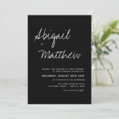 Moderne Schwarz-weiße Einfache Handschrift Boho We Einladung (Stehend Vorderseite)