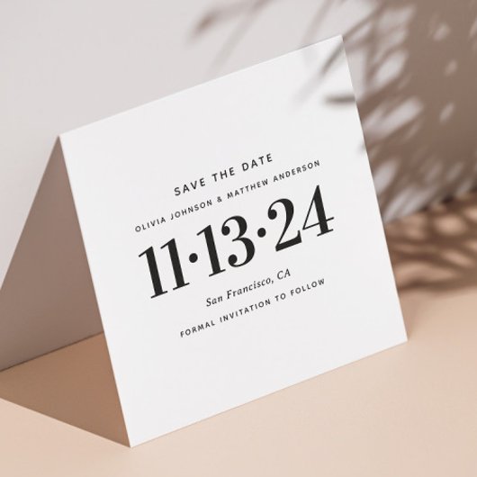 Moderne, Schwarz-weiße, einfache und minimalistisc Save The Date