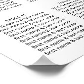 Moderne Schwarz-weiße, elegante Script-Hochzeitssi Poster (Ecke)