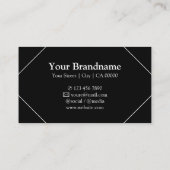 Moderne Schwarz-weiße, feine Rahmen-Linien mit Log Visitenkarte (Rückseite)