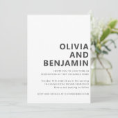 Moderne Schwarz-weiße, fette Typografie Foto Weddi Einladung (Stehend Vorderseite)