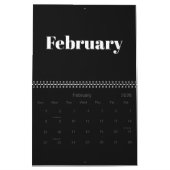 Moderne Schwarz-weiße fette Typografie Monat 2024 Kalender (Feb 2026)