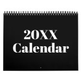 Moderne Schwarz-weiße fette Typografie Monat 2024 Kalender (Titelbild)