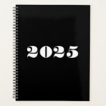 Moderne Schwarz-weiße, fette Typografie Planer<br><div class="desc">Minimalistische schwarz-weiße moderne fett formatierte Typografie Zahlen benutzerdefinierten Jahr Planer. Benutzerdefinierter weißer Text,  Zahlen,  schwarzer schlichter Hintergrund. Sie können es mit Ihren Initialen,  Monogramm,  Jahr,  etc. personalisiert oder einfach den Text löschen,  und die schlichte schwarze Farbe verlassen.</div>