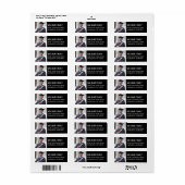 Moderne Schwarz-weiße Foto Abschluss Rücksendeadre (Vorne)