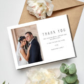 Moderne Schwarz-weiße Foto Hochzeit Dankeschön-Kar Dankeskarte