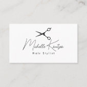 Moderne Schwarz-weiße Friseurkarte Visitenkarte (Vorderseite)