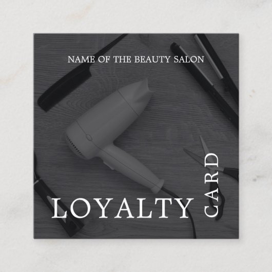 Moderne Schwarz-weiße Friseursalon Loyalität Treuekarte (Vorderseite)