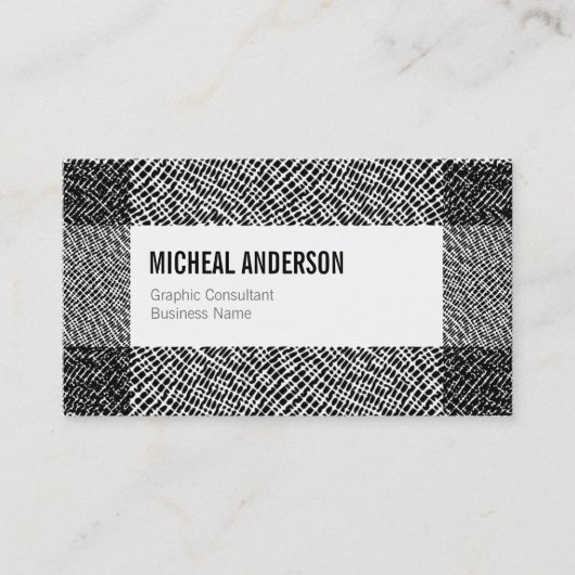 Moderne Schwarz-weiße geätzte grafische Visitenkarte (Vorderseite)