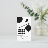 Moderne Schwarz-weiße Geometrie-Linien Visitenkarte (Stehend Vorderseite)