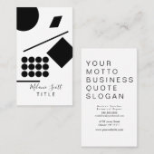 Moderne Schwarz-weiße Geometrie-Linien Visitenkarte (Vorne/Hinten)