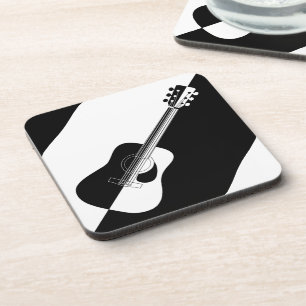 Moderne, schwarz-weiße Gitarre Untersetzer