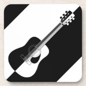 Moderne, schwarz-weiße Gitarre Untersetzer (Vorderseite)