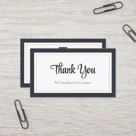 Moderne Schwarz-weiße Gold Dankeschön Card Visitenkarte