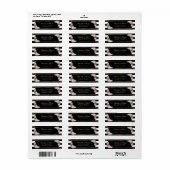 Moderne Schwarz-weiße Goldene Konfetti Rosa Rose (Vorne)