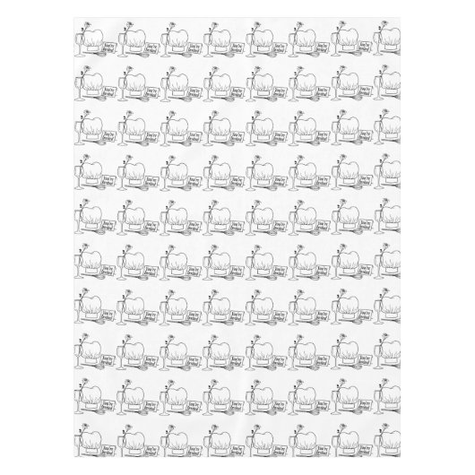 Moderne Schwarz-weiße Grafik, Sie sind eingeladen Tischdecke (Vorderseite)