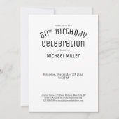 Moderne Schwarz-weiße graue Streifen 50. Geburtsta Einladung (Vorderseite)