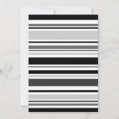 Moderne Schwarz-weiße graue Streifen 50. Geburtsta Einladung (Rückseite)