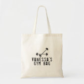 Moderne Schwarz-weiße Gymnasiengewichte Name Tote Tragetasche (Vorne)