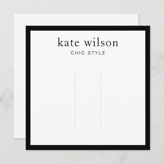 Moderne Schwarz-weiße Haarklappanzeige Einladung (Vorne/Hinten)