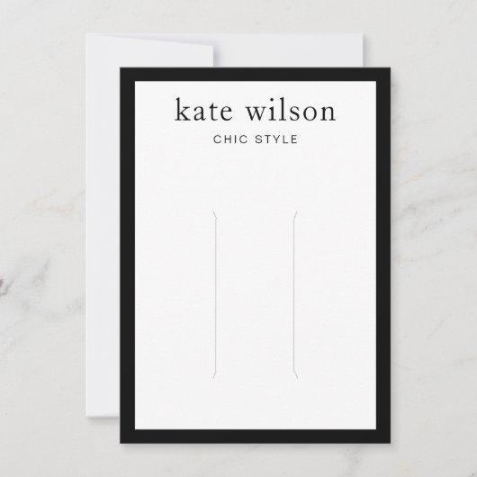 Moderne Schwarz-weiße Haarklappanzeige Einladung (Vorderseite)
