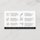 Moderne Schwarz-weiße Haarverlängerungen nach der Visitenkarte (Rückseite)