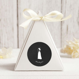 Moderne, schwarz-weiße Handzeichenkupplung Runder Aufkleber