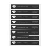 Moderne Schwarz-weiße Herzinitialen Hochzeit (Bogen)