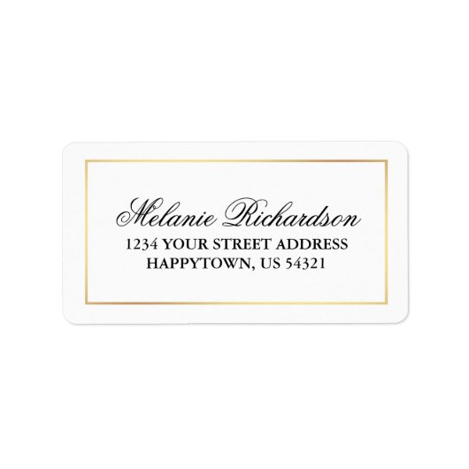 Moderne Schwarz-weiße Hochzeit Adressaufkleber (Vorne)