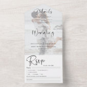 Moderne Schwarz-weiße Hochzeit des Fotos All In One Einladung (Innen Boden)