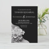 Moderne, schwarz-weiße Hochzeit Einladung (Stehend Vorderseite)