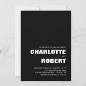 Moderne Schwarz-weiße Hochzeit Einladung (Vorderseite)