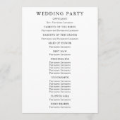 Moderne, schwarz-weiße Hochzeit Programm (Rückseite)