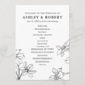 Moderne, schwarz-weiße Hochzeit Programm (Vorderseite)