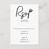 Moderne, Schwarz-weiße Hochzeit RSVP Karte (Vorderseite)