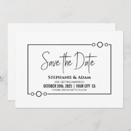Moderne Schwarz-weiße Hochzeit Save The Date