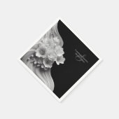 Moderne, schwarz-weiße Hochzeit Serviette (Ecke)