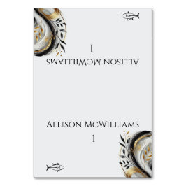 Moderne Schwarz-weiße Hochzeit und Goldhochzeit -  Tischnummer